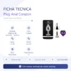 ANAL PLUG HEART LOVE METAL SMALL PURPLE