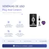 ANAL PLUG HEART LOVE METAL SMALL PURPLE