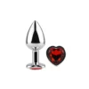 ANAL PLUG HEART LOVE METAL MEDIUM RED