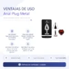 ANAL PLUG HEART LOVE METAL MEDIUM RED