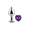 ANAL PLUG HEART LOVE METAL MEDIUM PURPLE
