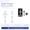 ANAL PLUG HEART LOVE METAL MEDIUM PURPLE
