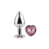 ANAL PLUG HEART LOVE METAL MEDIUM PINK