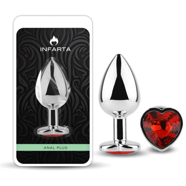 ANAL PLUG HEART LOVE METAL LARGE RED