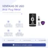 ANAL PLUG HEART LOVE METAL LARGE PURPLE