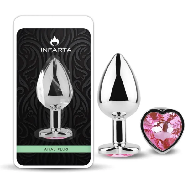 ANAL PLUG HEART LOVE METAL LARGE PINK