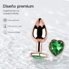 ANAL PLUG HEART LOVE ROSE METAL SMALL DARK GREEN