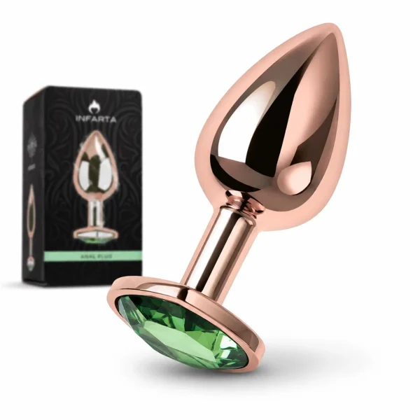 ANAL PLUG HEART LOVE ROSE METAL SMALL DARK GREEN