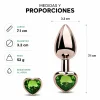 ANAL PLUG HEART LOVE ROSE METAL SMALL DARK GREEN