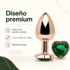 ANAL PLUG HEART LOVE ROSE METAL SMALL DARK GREEN