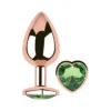 ANAL PLUG HEART LOVE ROSE METAL SMALL DARK GREEN