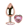 ANAL PLUG HEART LOVE ROSE METAL MEDIUM ROSY