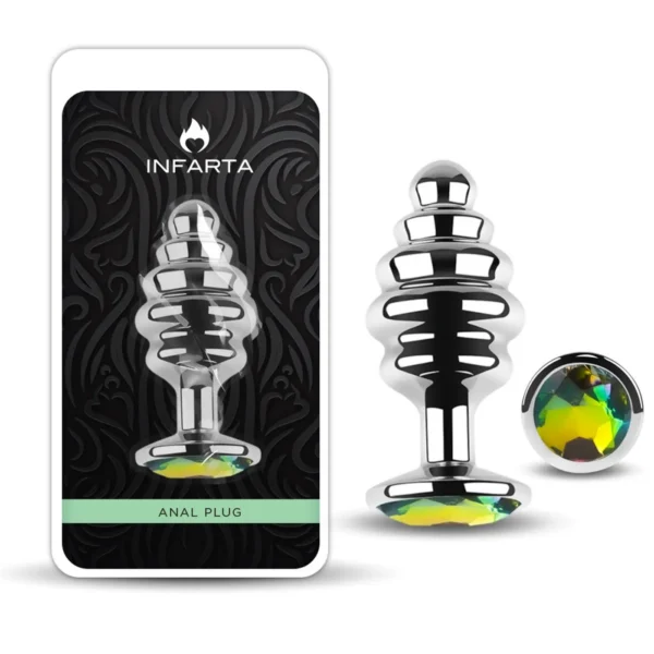 ANAL PLUG LUNA METAL MEDIUM RAINBOW