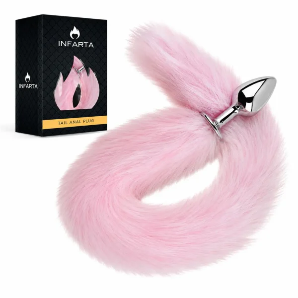 ANAL PLUG TAIL METAL SMALL PINK