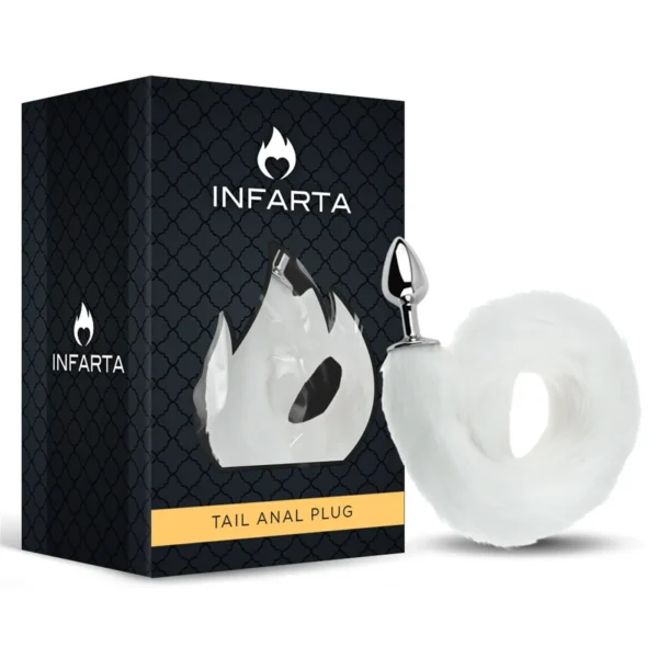ANAL PLUG TAIL METAL SMALL WHITE