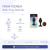 ANAL PLUG GEMMO SILICONE SMALL BLACK PLUG - RED DIAMOND