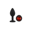 ANAL PLUG GEMMO SILICONE SMALL BLACK PLUG - RED DIAMOND