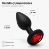 ANAL PLUG GEMMO SILICONE SMALL BLACK PLUG - RED DIAMOND