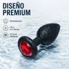 ANAL PLUG GEMMO SILICONE SMALL BLACK PLUG - RED DIAMOND