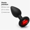 ANAL PLUG GEMMO SILICONE SMALL BLACK PLUG - RED DIAMOND