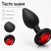 ANAL PLUG GEMMO SILICONE SMALL BLACK PLUG - RED DIAMOND