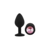ANAL PLUG GEMMO SILICONE MEDIUM BLACK PLUG - PINK DIAMOND