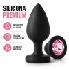 ANAL PLUG GEMMO SILICONE MEDIUM BLACK PLUG - PINK DIAMOND