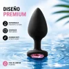 ANAL PLUG GEMMO SILICONE MEDIUM BLACK PLUG - PINK DIAMOND