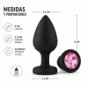 ANAL PLUG GEMMO SILICONE MEDIUM BLACK PLUG - PINK DIAMOND