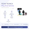 ANAL PLUG GEMMO SILICONE MEDIUM BLACK PLUG - PINK DIAMOND