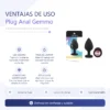 ANAL PLUG GEMMO SILICONE MEDIUM BLACK PLUG - PINK DIAMOND