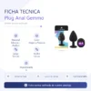 ANAL PLUG GEMMO SILICONE LARGE BLACK PLUG - PURPLE DIAMOND