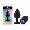 ANAL PLUG GEMMO SILICONE LARGE BLACK PLUG - PURPLE DIAMOND
