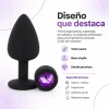 ANAL PLUG GEMMO SILICONE LARGE BLACK PLUG - PURPLE DIAMOND