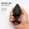 ANAL PLUG GEMMO SILICONE LARGE BLACK PLUG - PURPLE DIAMOND