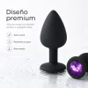 ANAL PLUG GEMMO SILICONE LARGE BLACK PLUG - PURPLE DIAMOND