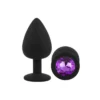 ANAL PLUG GEMMO SILICONE LARGE BLACK PLUG - PURPLE DIAMOND