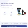 ANAL PLUG HEART LOVE SILICONE SMALL BLACK PLUG - RED DIAMOND