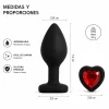 ANAL PLUG HEART LOVE SILICONE SMALL BLACK PLUG - RED DIAMOND