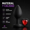 ANAL PLUG HEART LOVE SILICONE SMALL BLACK PLUG - RED DIAMOND