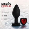 ANAL PLUG HEART LOVE SILICONE SMALL BLACK PLUG - RED DIAMOND