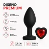 ANAL PLUG HEART LOVE SILICONE SMALL BLACK PLUG - RED DIAMOND