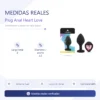 ANAL PLUG HEART LOVE SILICONE MEDIUM BLACK PLUG - PINK DIAMOND