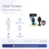 ANAL PLUG HEART LOVE SILICONE MEDIUM BLACK PLUG - PINK DIAMOND