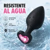 ANAL PLUG HEART LOVE SILICONE MEDIUM BLACK PLUG - PINK DIAMOND