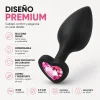 ANAL PLUG HEART LOVE SILICONE MEDIUM BLACK PLUG - PINK DIAMOND