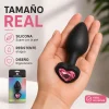 ANAL PLUG HEART LOVE SILICONE MEDIUM BLACK PLUG - PINK DIAMOND
