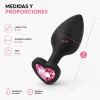 ANAL PLUG HEART LOVE SILICONE MEDIUM BLACK PLUG - PINK DIAMOND