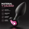 ANAL PLUG HEART LOVE SILICONE MEDIUM BLACK PLUG - PINK DIAMOND
