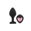 ANAL PLUG HEART LOVE SILICONE MEDIUM BLACK PLUG - PINK DIAMOND